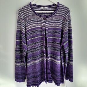 ALIA Striped Knit Cardigan NWT Size 2X